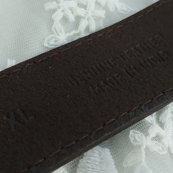 Michael Kors Brown Leather Belt with Gold Tone MK Buckle size XL - Picture 11 of 13